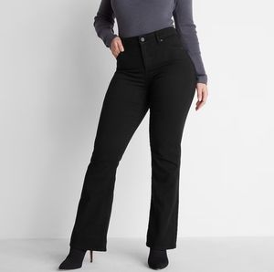 Curvy Mid Rise Black Bootcut Jeans size 10